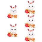  5 Pieces Year of The Rabbit Ornament Synthetic Resin Gift Car Decor
