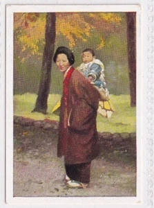 JAPAN: Vintage 1925 Exotic Peoples Card Japanese Mother & Child - Picture 1 of 2