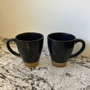 Pfaltzgraff Concentric Black 12 oz Coffee Tea Mugs Cups Set Of 2 - Picture 1 of 16