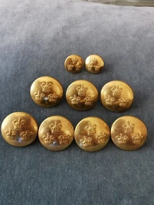 9x V. Rare Military C. Pitt & Co. London W.1. Buttons-Large Gift Buttons 2 small - Foto 1 di 11
