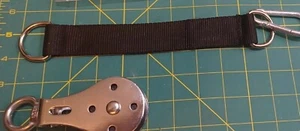 Bearing Pulley Block With Nylon Wheel Groove 304 M8 With Strap & Clip NEW - Picture 1 of 6