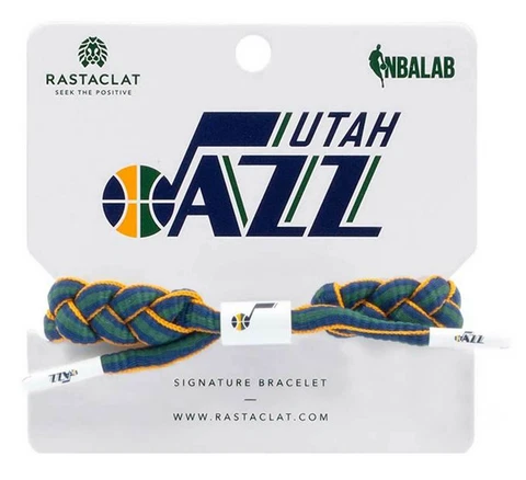 Rastaclat Basketball Utah Jazz Adjustable Knotted Bracelet - Navy & Green Cover