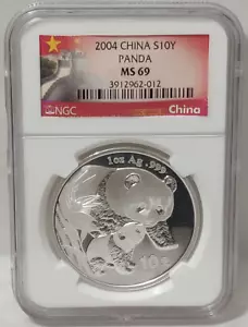 2004 CHINA PANDA 10 YUAN NGC MS 69 - Picture 1 of 4