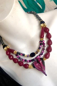 Colgante de cadena de diseño ágata de jade corazón único - Imagen 1 de 9