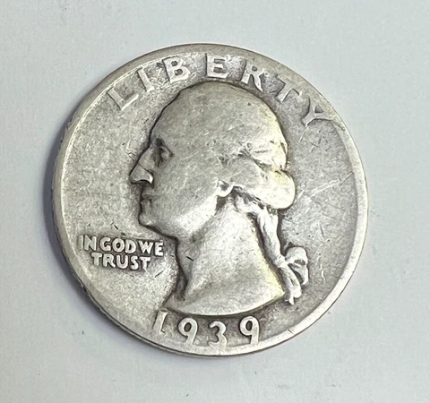 1939-S Washington Quarter, US 25C Silver, Low Mintage Cover
