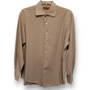 NYNE Orange and Brown Plaid Button Down Shirt Size XL - Picture 1 of 12