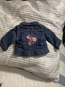 American Girl JLY 2007 Pretty Print Embroidered Floral Denim JACKET - Bild 1 von 6