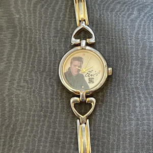 Vintage Valdawn Elvis Presley Damenuhr 23mm gold/silberfarben EP25 braucht Batterie - Bild 1 von 8
