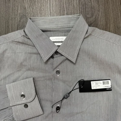 J Lindeberg Daniele 1000’s Stripes Long Sleeve Slim Fit 38/15 Men’s Dress Shirt - Image 1 of 4