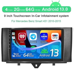 Für Mercedes-Benz Smart 451 CarPlay Android 13 Autoradio Radio Bildschirm GPS WiFi - Bild 1 von 12