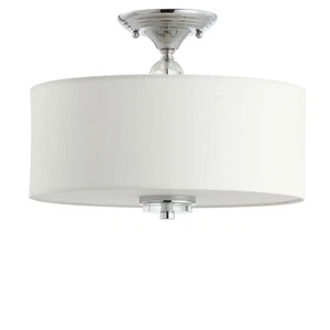 JONATHAN Y JYL9033B Marc 15" Metal/Crystal LED Semi-Flush Mount, Contemporary... - Picture 1 of 6