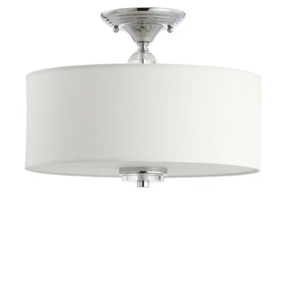 JONATHAN Y JYL9033B Marc 15" Metal/Crystal LED Semi-Flush Mount, Contemporary... - Image 1 of 4