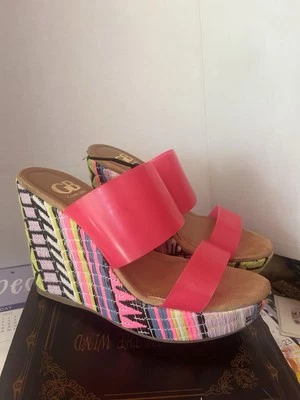 Sandalia Plataforma Giani Bini, Talla: 7.5, Color: Rosa Con Tacón Color Yute Foto 1 de 4