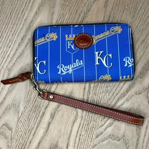 Dooney & Bourke MLB Kansas City Royals Baseball Wristlet Clutch Long Wallet - Picture 1 of 6