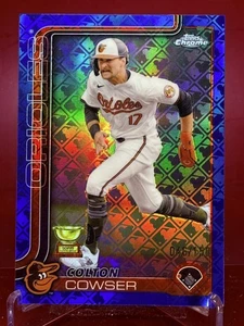 Logofractor cromado Topps 2025 Colton Cowser #44 Blue Refractor Orioles #/150 - Imagen 1 de 2