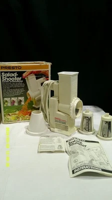 Vintage PRESTO SALAD SHOOTER  Electric Slicer/Shredder 02910 White OPEN BOX - Image 1 of 4