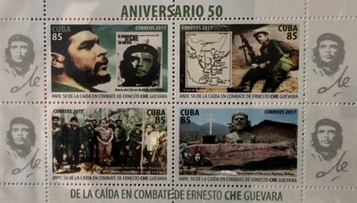 Hoja de recuerdo Che Guevara 50 aniversario de la muerte/caída en batalla estampillas Foto 1 de 3