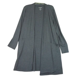 Wolle & Damen Merinowolle vorne offen Strickjacke Staubtuch grau Pullover Gr. XXL - Bild 1 von 5