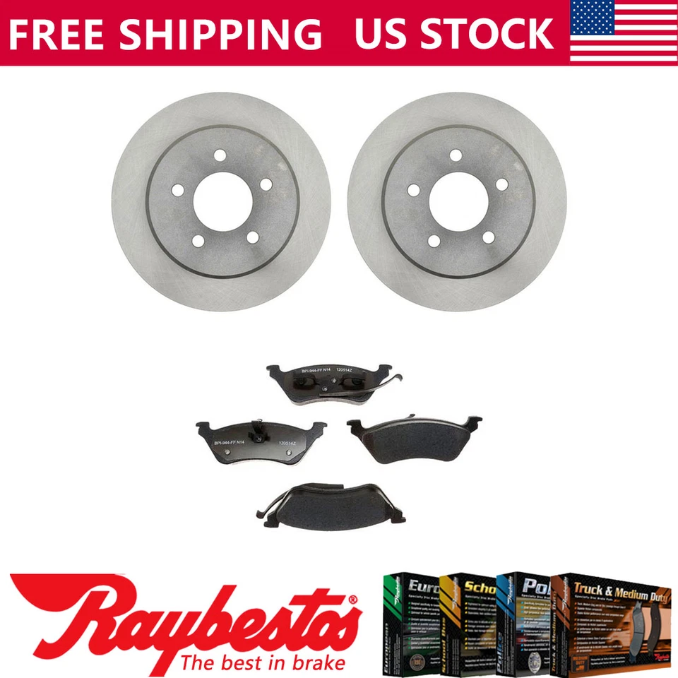 Rear Brake Rotors + Metallic Brake Pad Set For 2001-2007 Chrysler Town & Country - Изображение 1 из 4