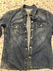 Off-White Blue Embroidered Denim Shirt - Picture 1 of 13