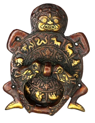 Wheel Of Buddhism Kaal Chakra Victorian Style Handmade Brass Door Bell Knocker Cover