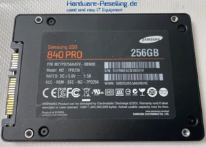 Samsung 840 Pro 256GB SSD 2,5 " SATA III 6G 512MB MZ-7PD256 MZ7PD256HAFV-0BW00 - Photo 1/1