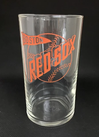 MLB Boston Red Sox Cocktail Glass Juice Glass 4.5 Inch Tall Baseball Glass RARE Cover