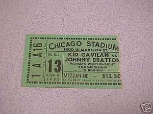 1953 GAVILAN /BRATTON WELTERWEIGHT CHAMPIONSHIP TICKET - Picture 1 of 1