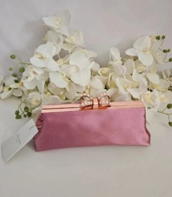 Ted Baker Dusky Pink Pearl bow evening bag . New with tags. - Image 1 of 4