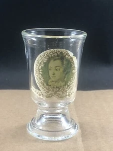 Antique Portrait shot glass, COMBINED SHIP $1 PER MULTIPLE - Picture 1 of 4
