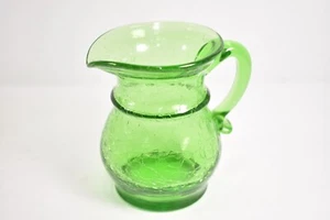 MCM Crackle Glass Green Pitcher - Picture 1 of 6