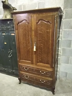 French Carved Oak Armoire / Hall Robe W Drawers / Wardrobe / Lingere, Louis XV • 361.83£