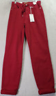 Judy Blue Pants Womens Size 24 Red High Waist Los Angeles Cotton Logo Drawstring