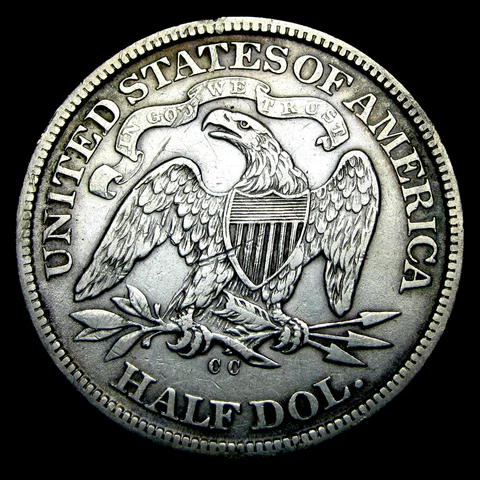 1872-CC Seated Liberty Half Dollar Silver -- Nice Details Type Coin ---- #VF133 Cover