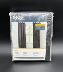 Style Selections Delmar Black Grommet Top Panel 1084999 50 in x 63 in New - Picture 1 of 4