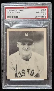 1939 PLAY BALL Joe Vosmik #107 PSA 4.5 VG-EX+ BOSTON RED SOX GREAT 21401653 - Picture 1 of 2