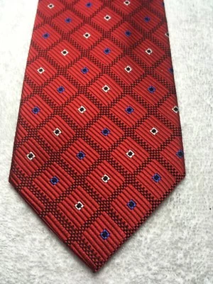 ROBERTO VILLINI CORBATA HOMBRE ROJO CON NEGRO BLANCO AZUL 4 X 61 Foto 1 de 4