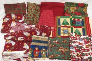 6.5 lbs Christmas Prints Quilting Sewing Crafts Cotton Fabric Lot Remnants Yards - Picture 1 of 19