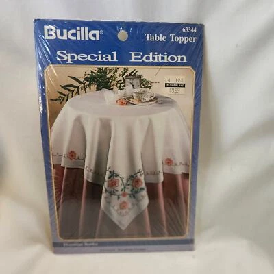 Florentino Border Table Topper Stamped for Embroidery Bucilla 40 x 40 B34 - Image 1 of 4