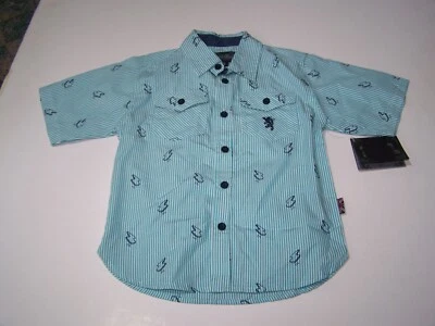 English Laundry Boy Shirt Short Sleeve Button Collared Pockets Stripe Size 5 NWT - Image 1 of 2