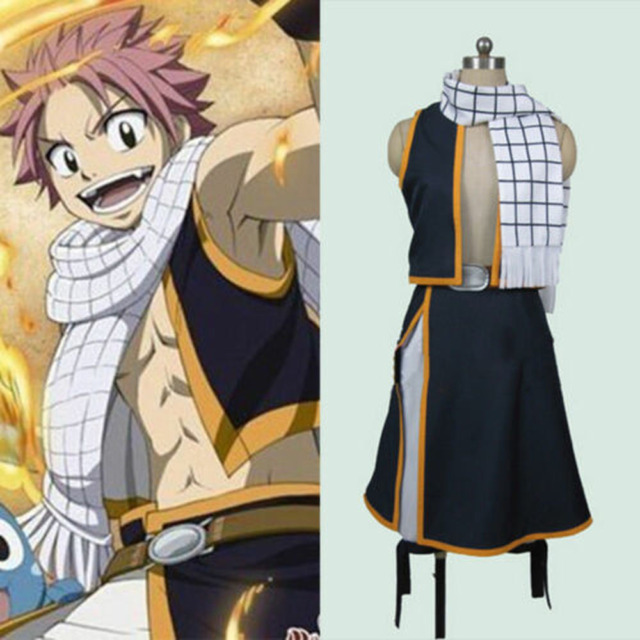 Anime Fairy Tail :Dragon Cry Etherious Natsu Dragneel Cosplay Costume  New#8712