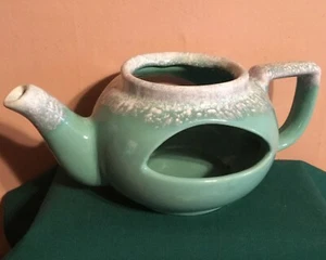 Pfaltzgraff Aqua Drip Gourmet Teapot Planter - Nice Drip Mark - Pretty - Rare! - Picture 1 of 9