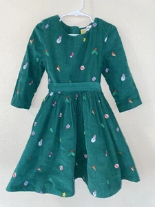 Mini Boden Verde Bordado Cordón Vacaciones Navidad Vestido Peekaboo Capa 6-7 Y - Imagen 1 de 6