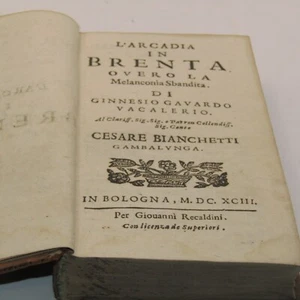L'Arcadia In Brenta Over La Book Melanconia Sbandita Bologna 1693 Antiquitätenhändler - Bild 1 von 6