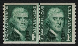 #1299 1c Thomas Jefferson, Coil Line Pair [16] Mint **ANY 5=FREE SHIPPING** - Picture 1 of 1