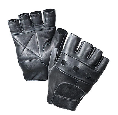 Guantes de motociclista de cuero sin dedos - Guantes de motocicleta de cuero sin dedos Foto 1 de 2