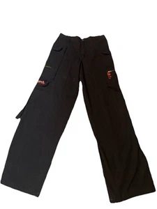 Levis Sykes Mens Cargo Utility Pants 32 Black Cotton Belted Pockets Cargo Vintag - Picture 1 of 5