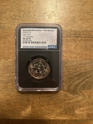 2019 S American Innovation New Jersey $1 Light Bulb First Releases NGC MS66PL - Image 1 of 4