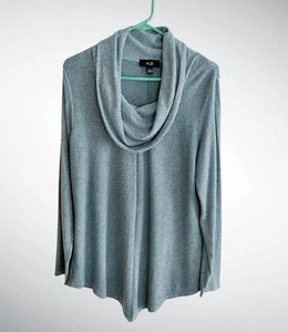 AGB Ribbed Asymmetrical Cowlneck Long-Sleeve Sweater, Size L  - Bild 1 von 11