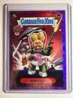 2025 Topps GPK 40th Garbage Pail Kids PURPLE Alien Ian #5a 167/199 🔥 - Image 1 of 2
